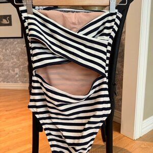 Jcrew swimsuit navy stripe